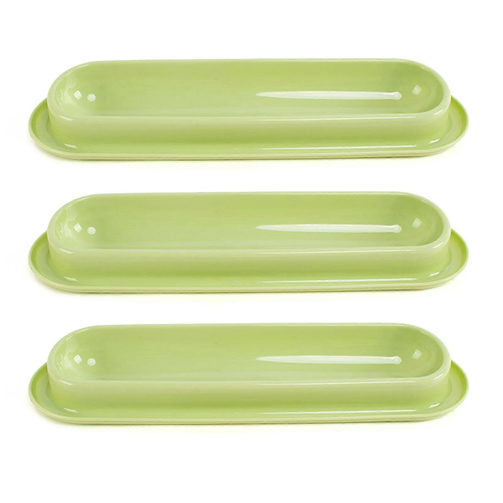 Food bowl for cats, long, for multiple cats, with nonslip base, 3 pieces