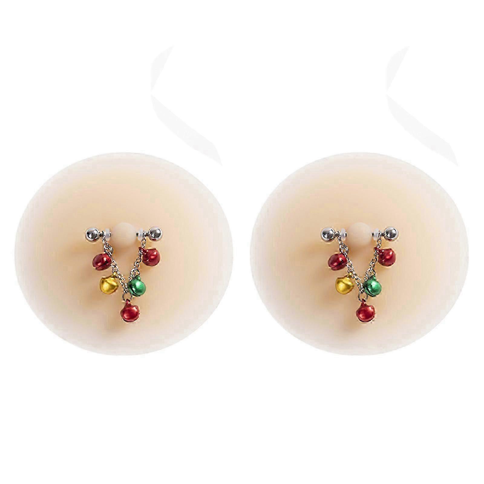 Femmes Pierced Nipple Pasties avec Sticky Reusable Bra Pad