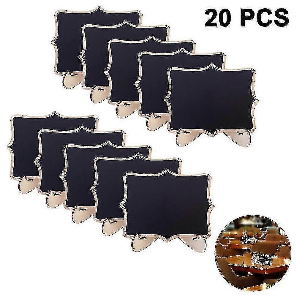 20 Mini-Kreidetafel-Tablets mit Kreidemarker - quadratische Memoboards