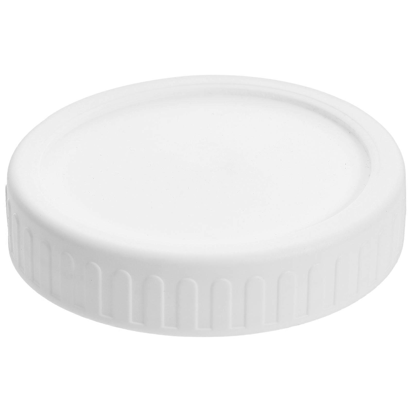 Reusable Silicone Mason Jar Lids with Airtight Seal for Wide Mouth Jars Home Kitchen Use White