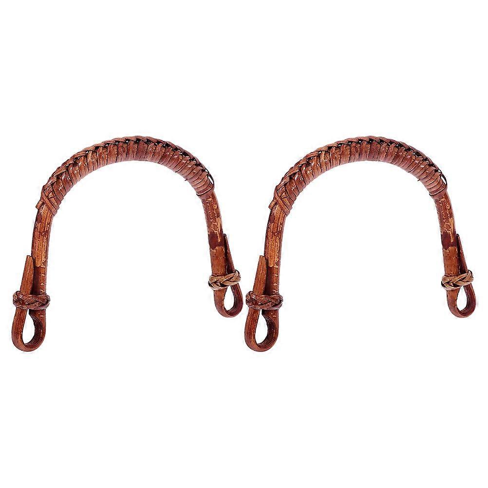 Rattan Teapot Handle Replacement for Ceramic Kettles Heatproof Light Brown 2pcs