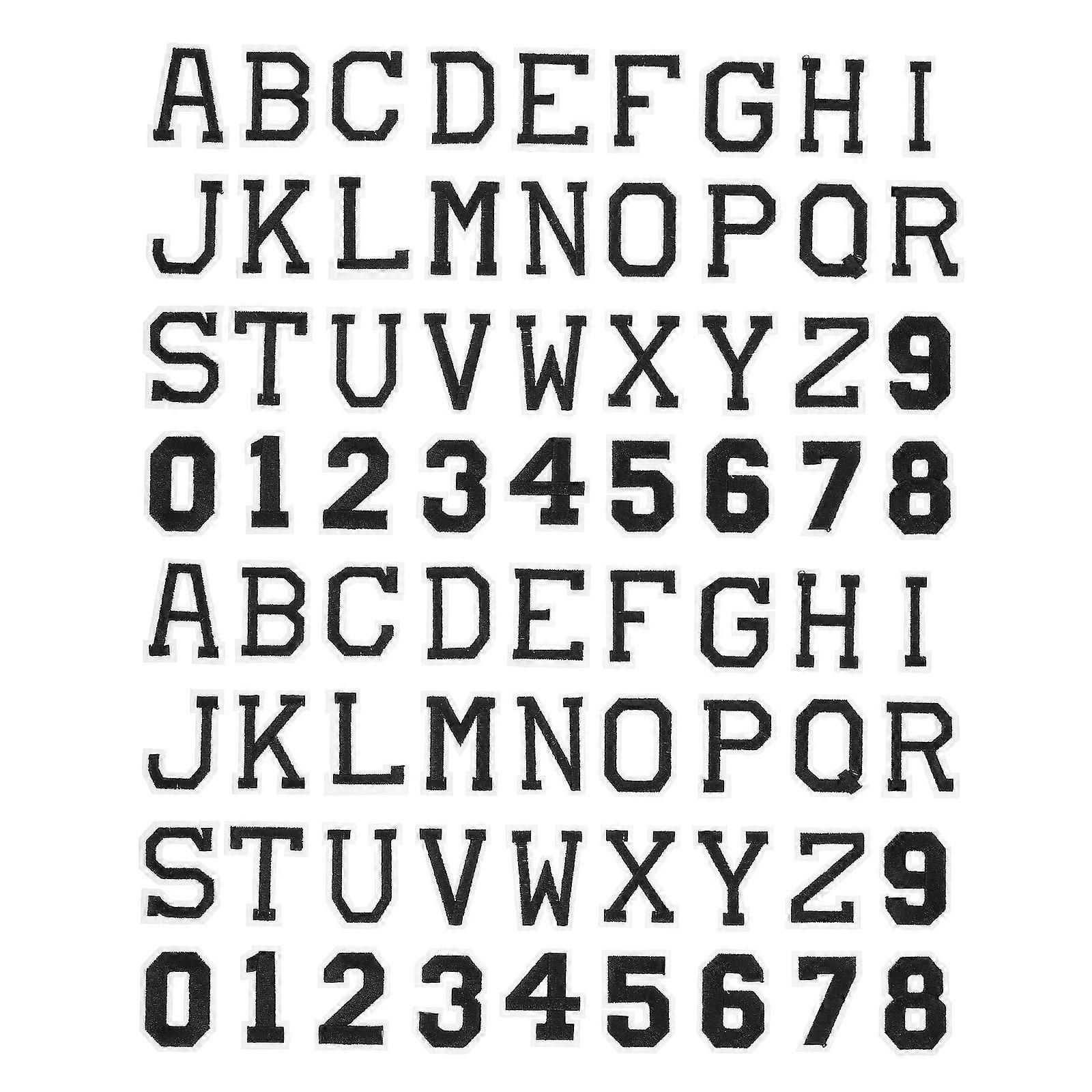 72Pcs Letter Patches For DIY Craft Projects With Black Color Designed For Clothing Decoration And Fabric Repair