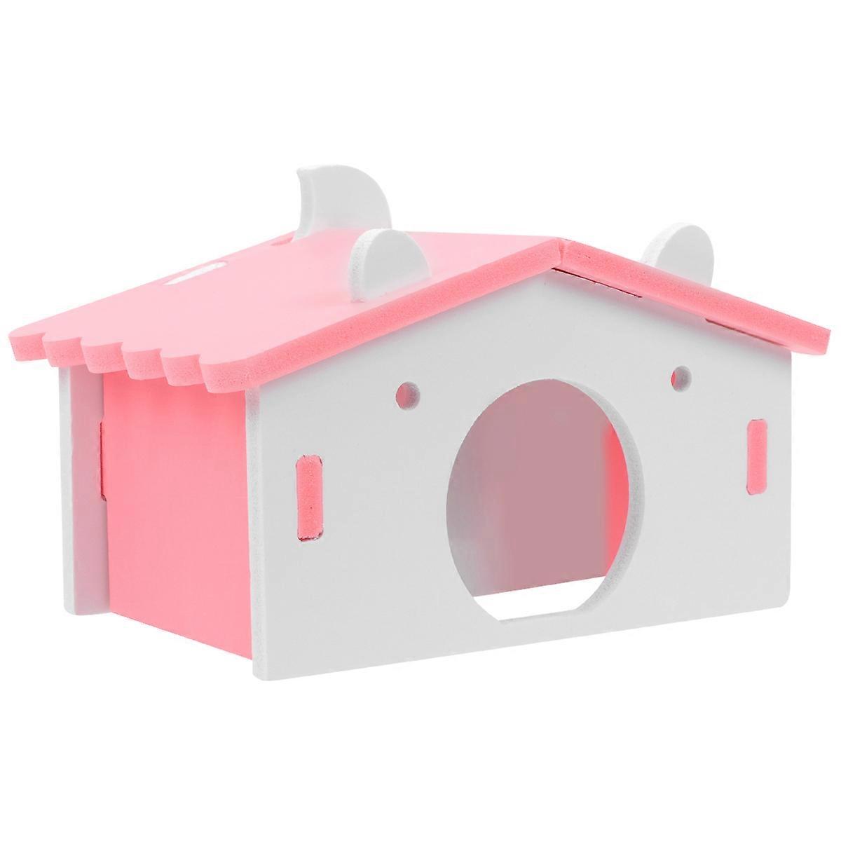 Pink Hamster House for Pets Lightweight Durable Nest with Smooth Washable Surface