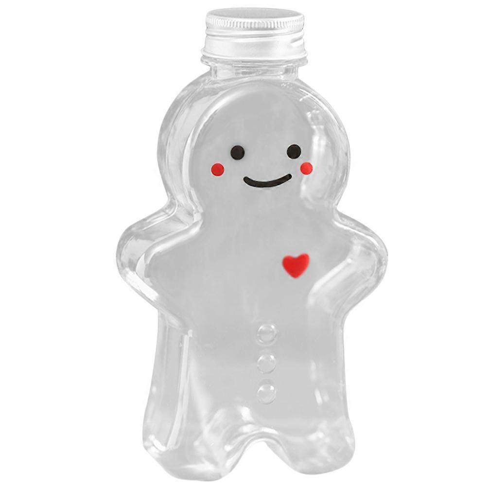 Gingerbread Man Shaped Juice Bottles For Everyday Use In Transparent Color Designed For Family And Friends With Leak-Proof Feature 3Pcs
