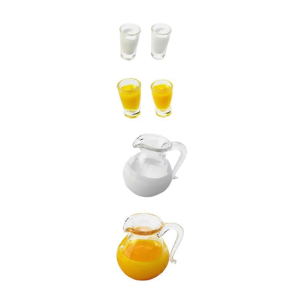 Assorted Color Miniature Milk Bottle Cup for Decor Resin Made Durable and 2 Sets