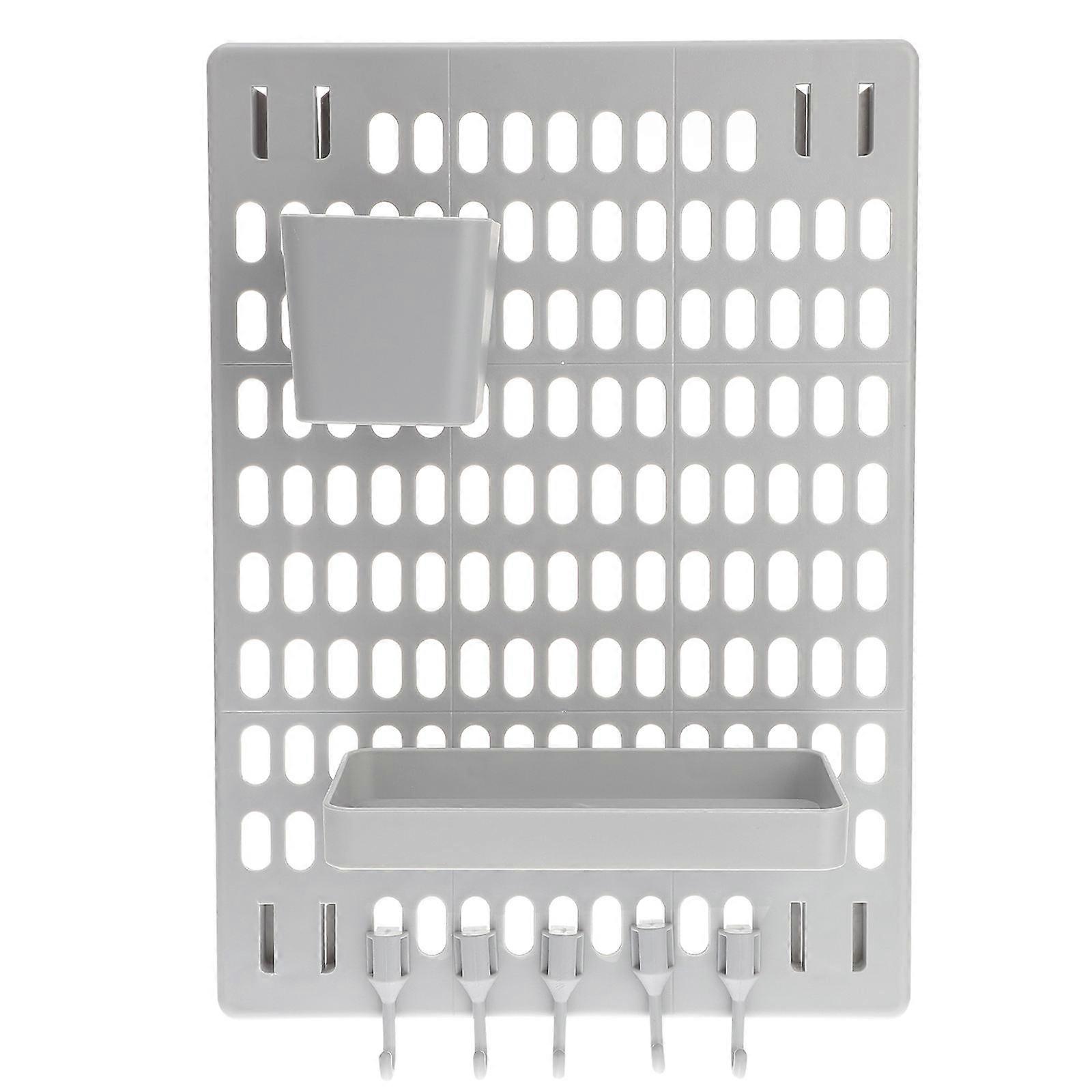 Peg Board Shelves For Home Grey Household Organizer Rectangular Shape Storage 1 Set