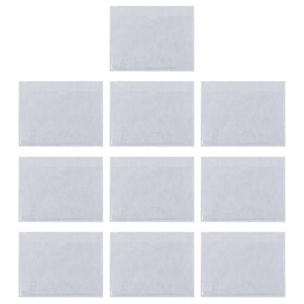 Self Adhesive Clear PVC Cards Pockets for Organizing Business Cards at Office transparent 10 pieces