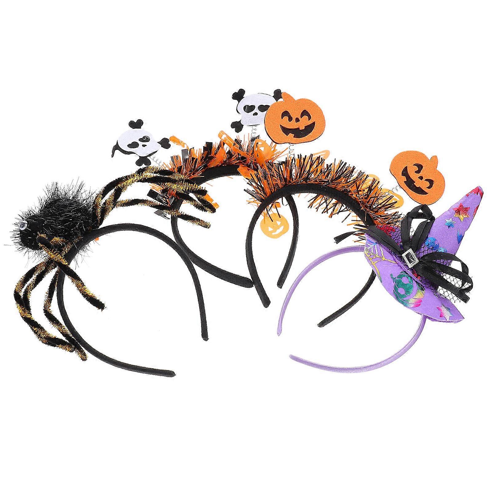 Children Halloween Headbands With Witch Hat Spider Design For Halloween .5x12x6cm Costume Accessory 4Set