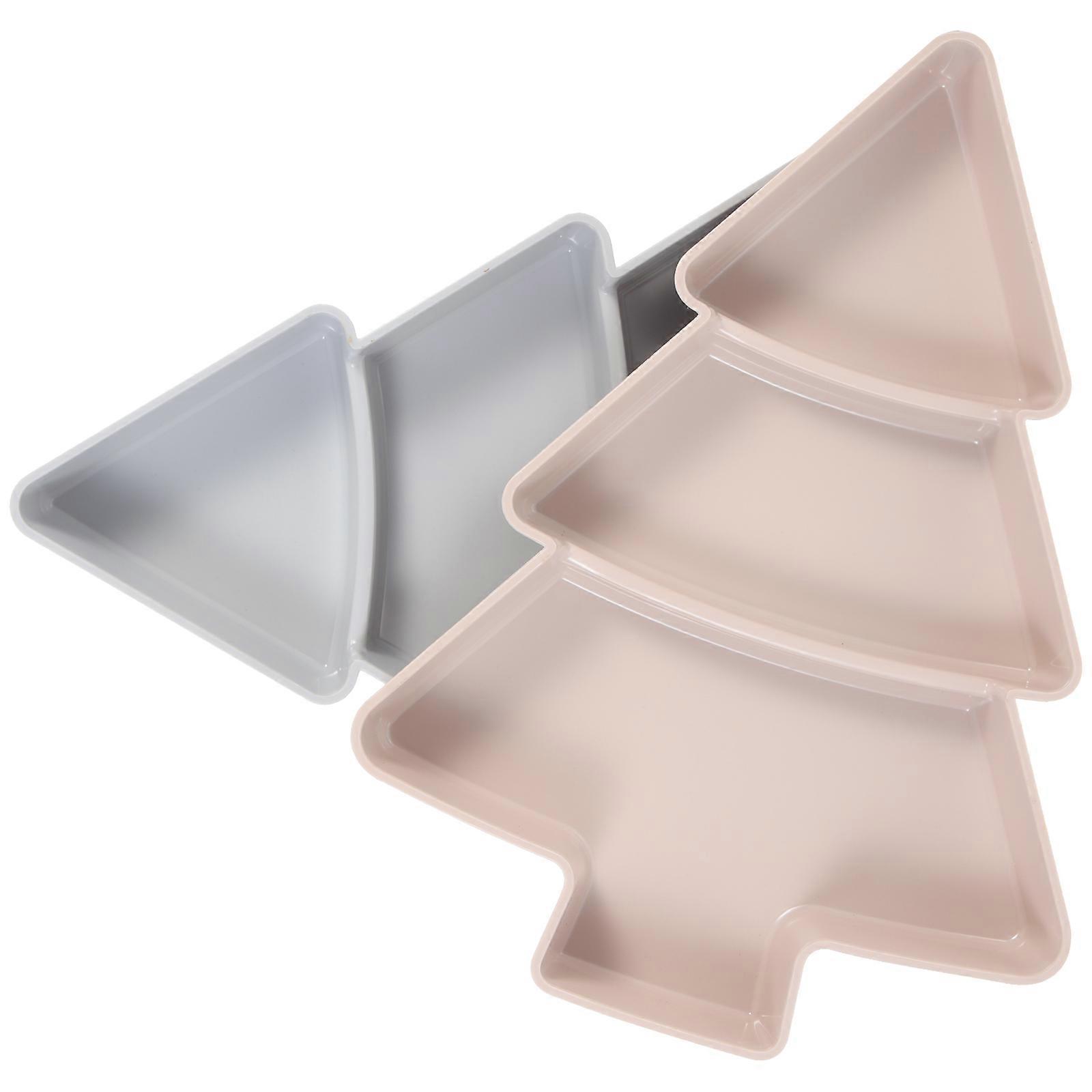 2Pcs Compartment Tray for Multi Purpose Use in Kitchen and Dining Room with Easy to Clean Design and Assorted Colors