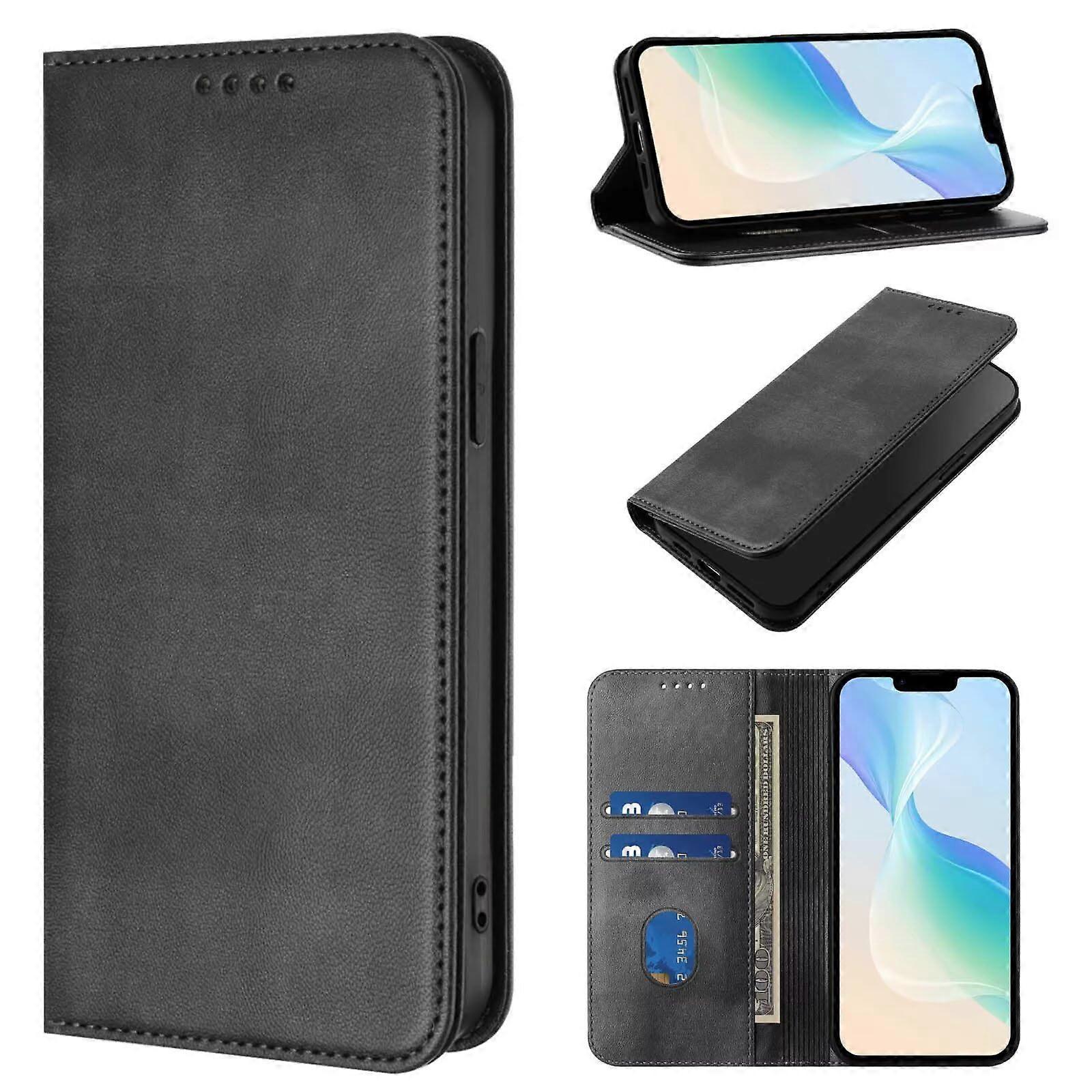 Leather Case For Samsung Galaxy A32/M32 - Flip Wallet PU Leather, Card Slots, Stand Function, Black