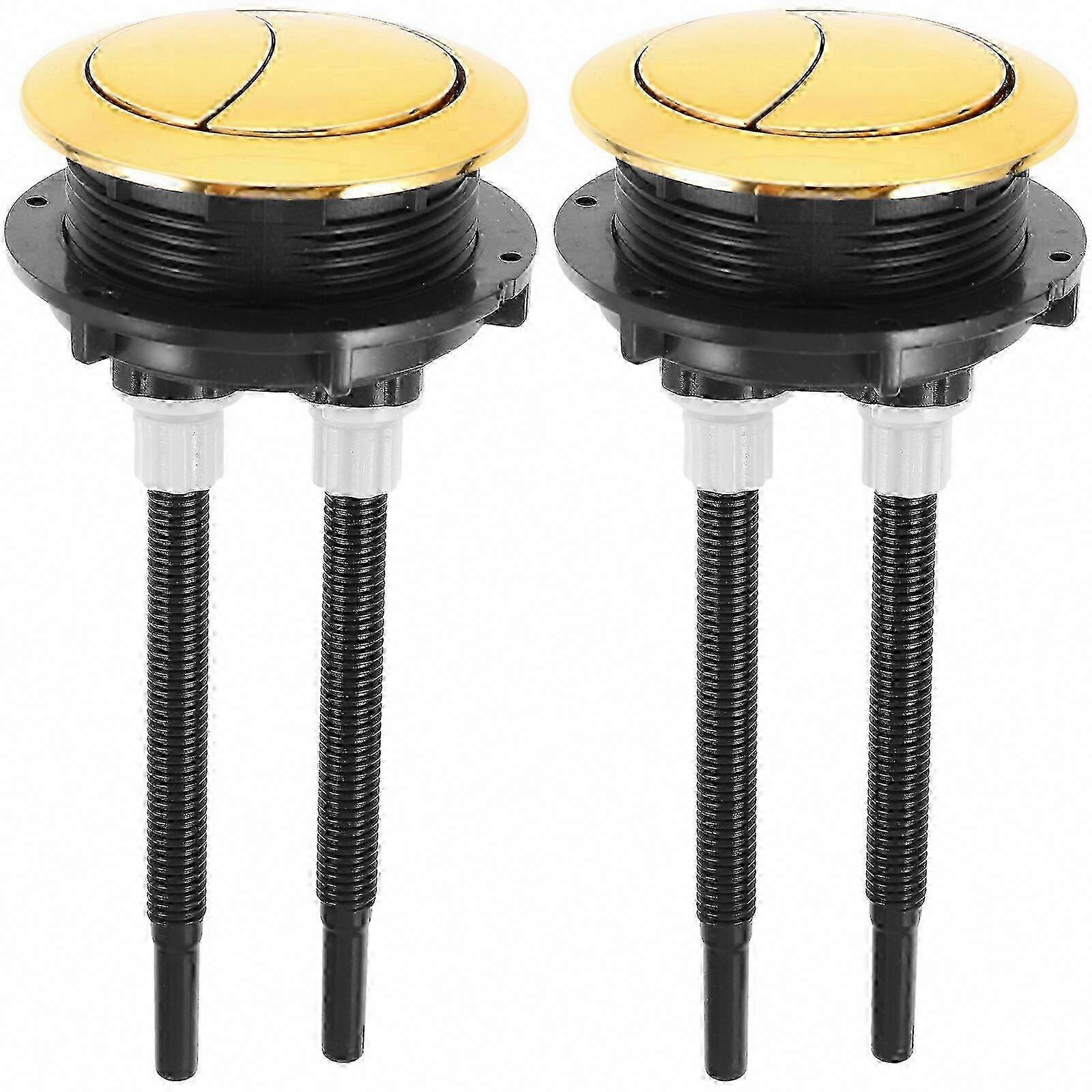 2-Pack Round Toilet Flush Buttons - Universal Fit for Most Brands