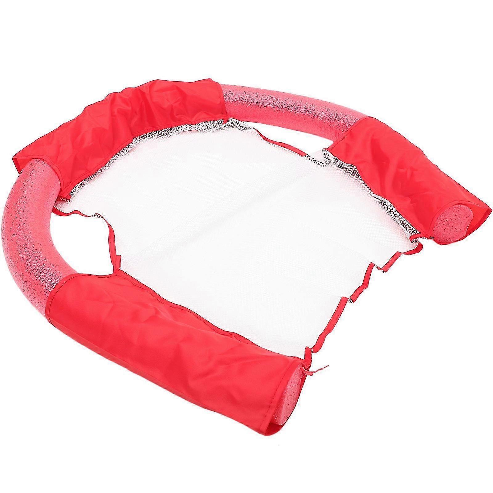 Beach Accessories Floating Pool Chair Net Swimming Noodle Chair Water Resting 34x34x6.5CM Red 1Pack