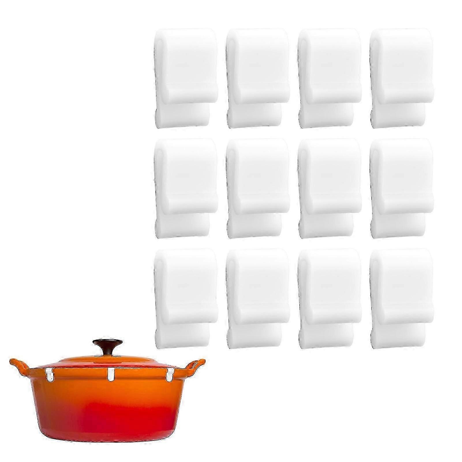 Dutch Oven palpebra Protector Clips for Le Creuset Staub Tramontina Cast Iron Pots Prevents Chipping Scratching