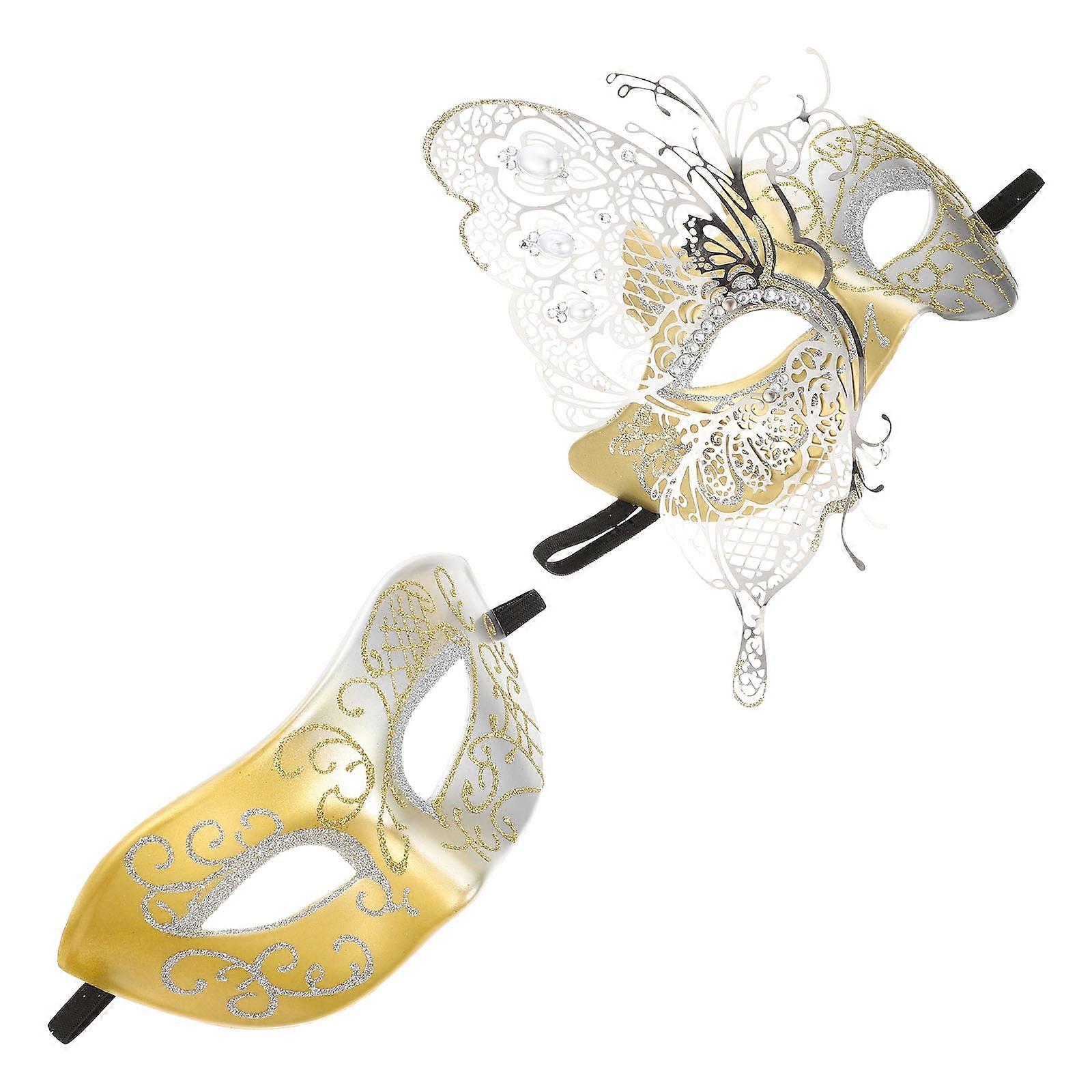 Halloween Masquerade Masks for Couples Lace Half Face Masks for Dance Parties & Fancy Dress Events Comfortable Fit for Men & Women