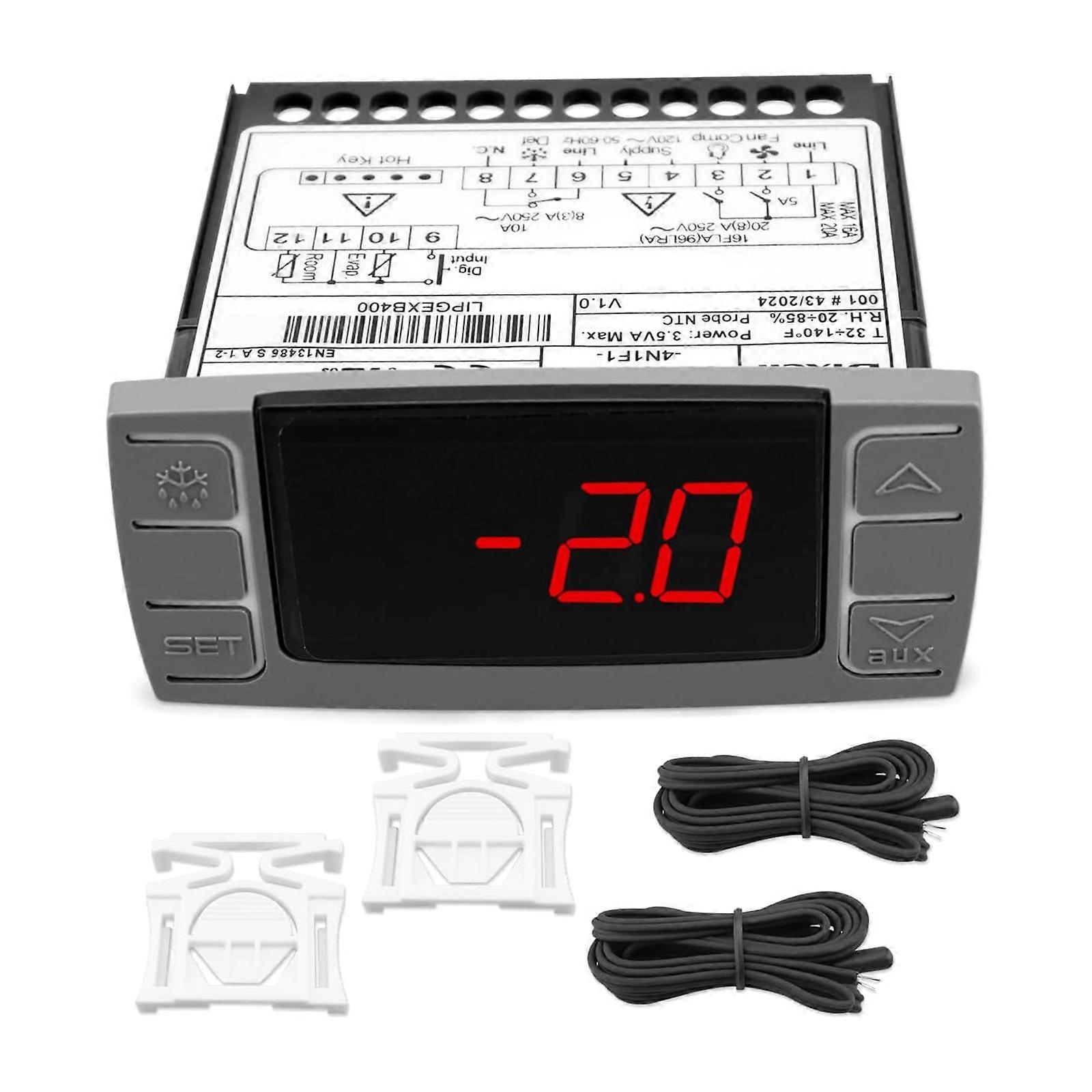 Double Probe Digital Thermostat For Commercial Refrigeration Mini Freezers Precise Temperature Management And Fan Control Multicolor