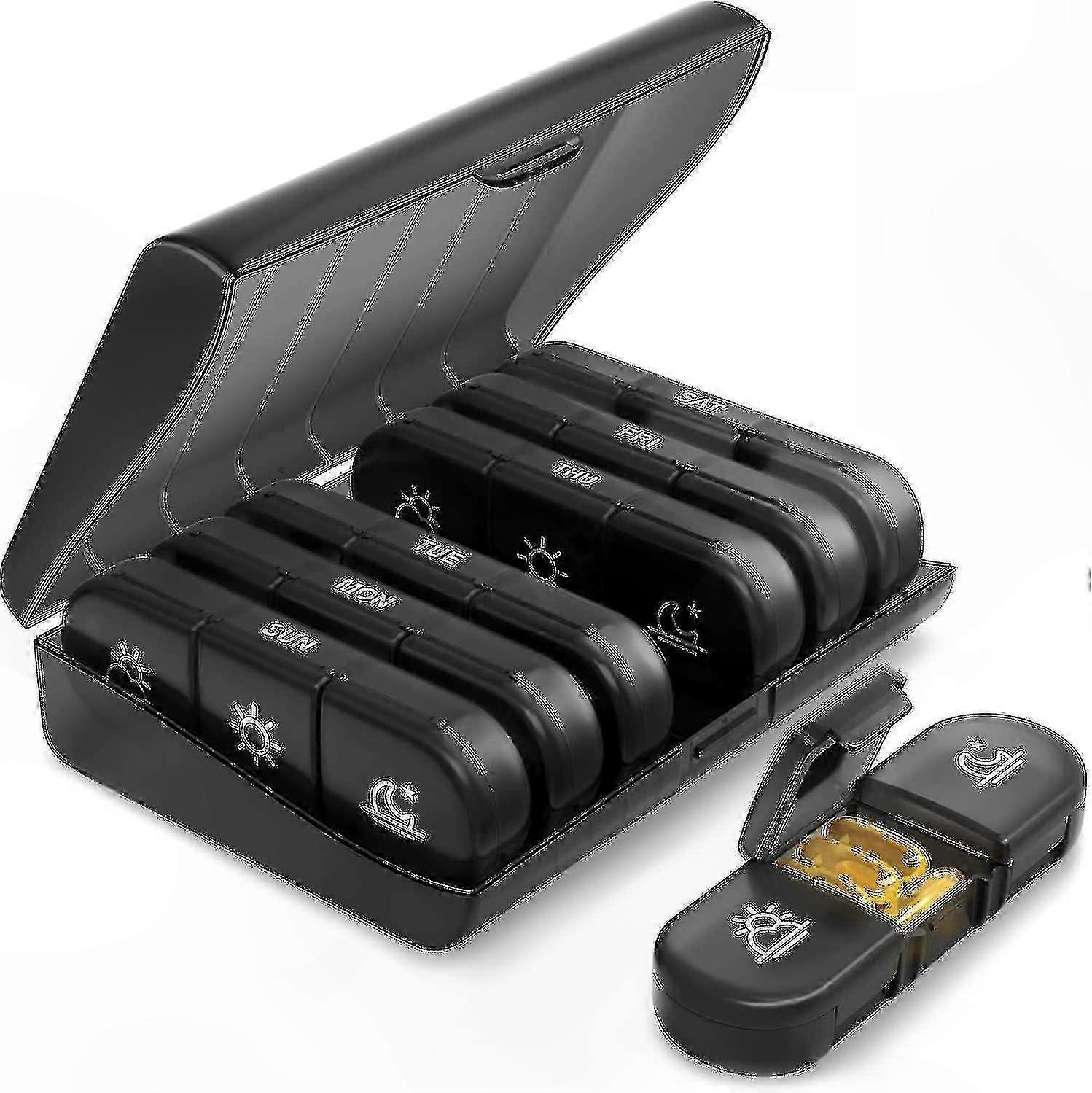 Daily Pill Organizer for 3X Day Use, Compact 7-Day Travel Medication Box