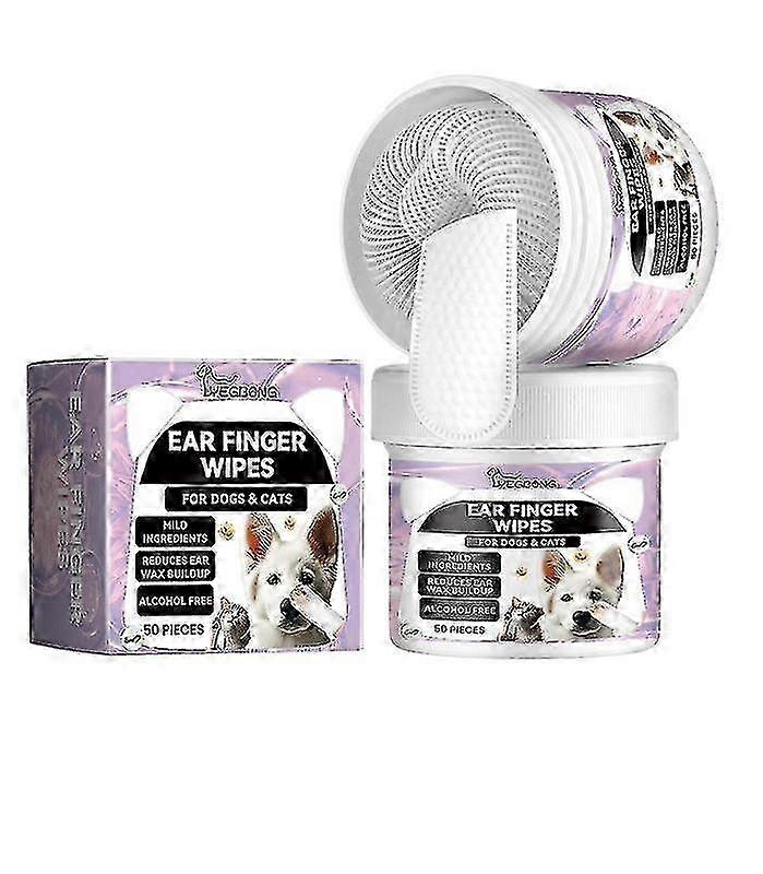 Pet Ear Cleaning Finger Wipes για γάτες και σκύλους, απαλή περιποίηση υγρών πανιών σε 2 φιάλες (1-3 τεμάχια ανά συσκευασία)
