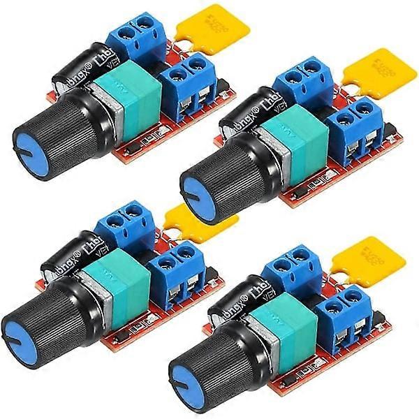 4 Pcs Mini DC Motor PWM Speed Regulator, DC 5V-35V 5A Speed Adjustable Switching Module, 6V 12V 24V