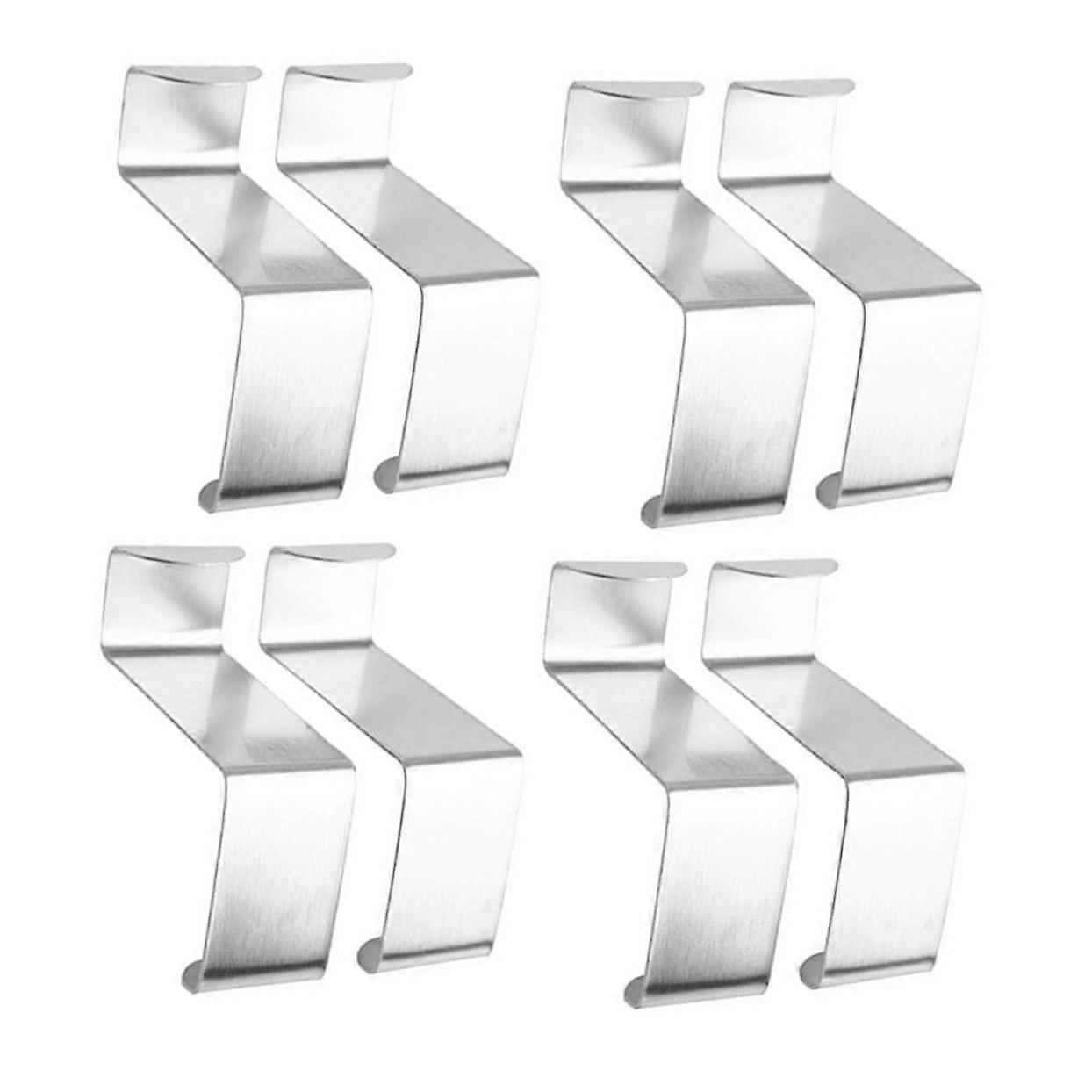 Stainless Steel Door-Back Hooks 16-Piece Set Multi-Functional Door Hanger For Clothes Keys Hats Office And Home