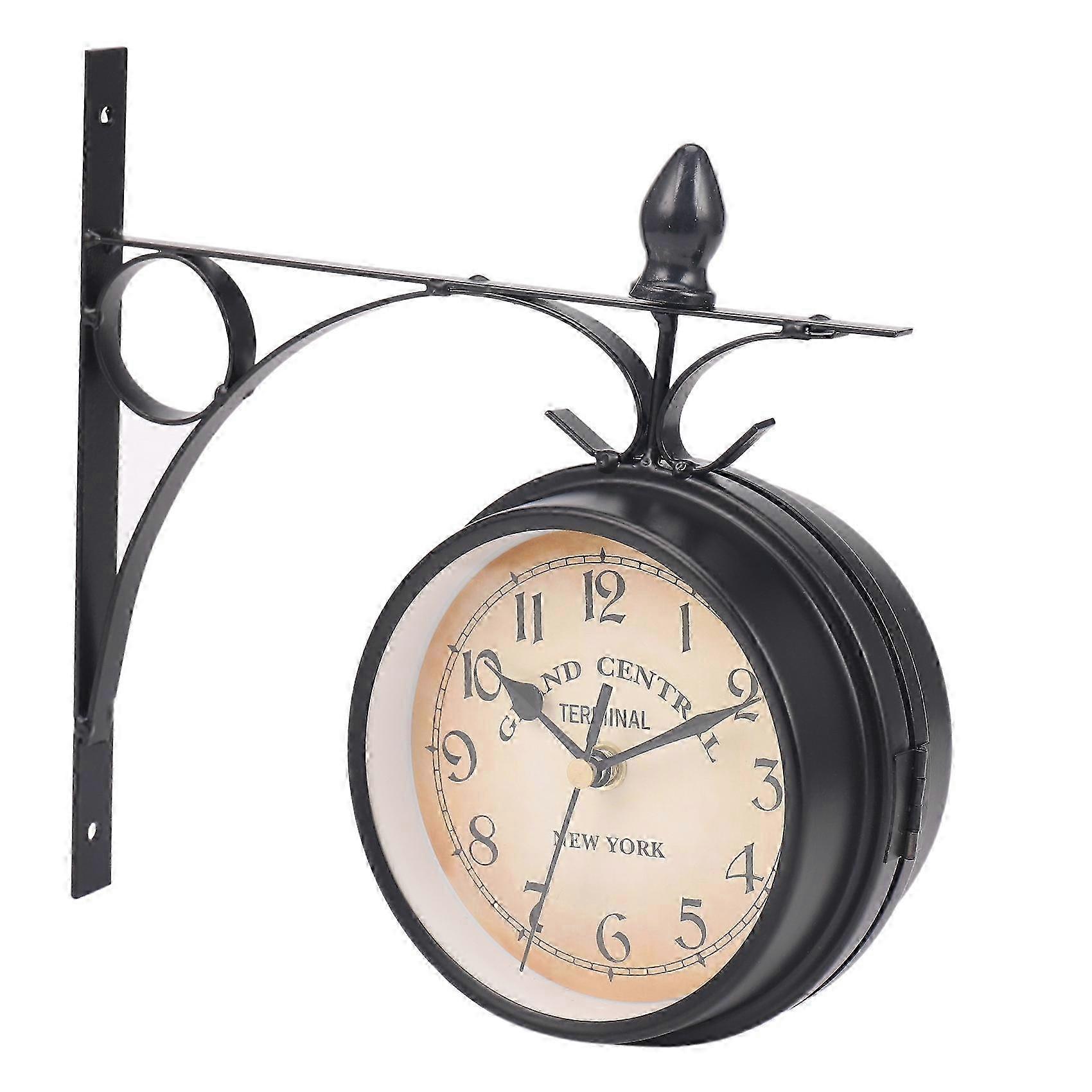 European-Style Double-Sided Wall Clock Classic Clocks Monochrome