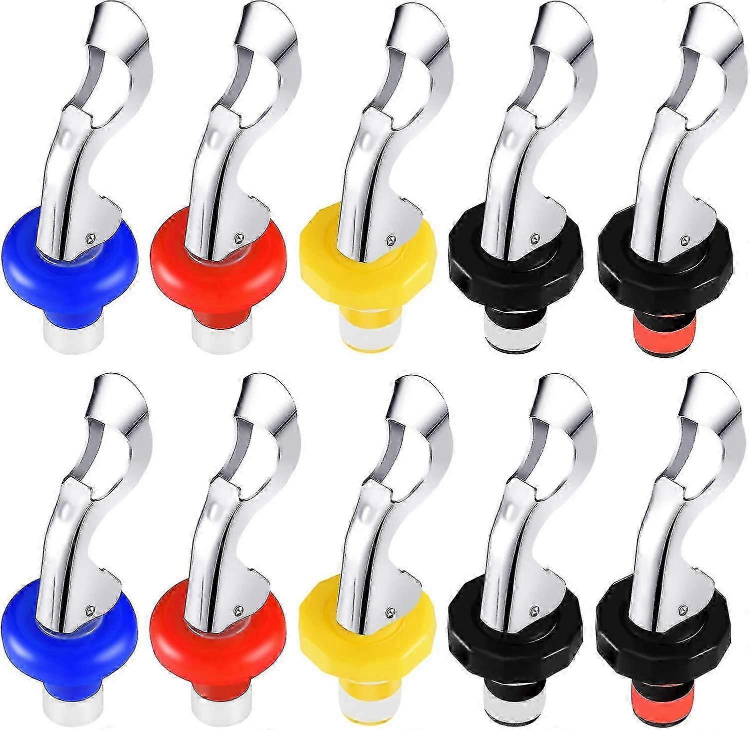 10 Pieces Silicone Wine Stoppers Expanding Manual Beverage Bottle P...