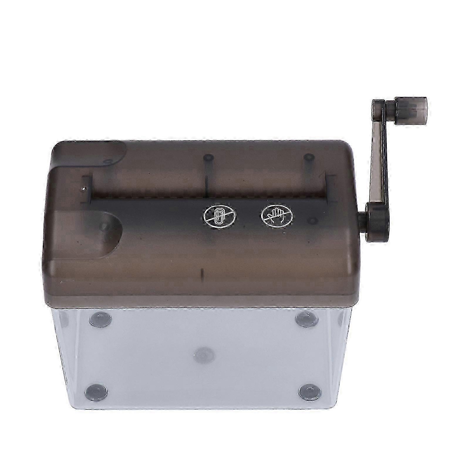Manual paper shredder with transparent dust collection box, suitable for desktop and home use
