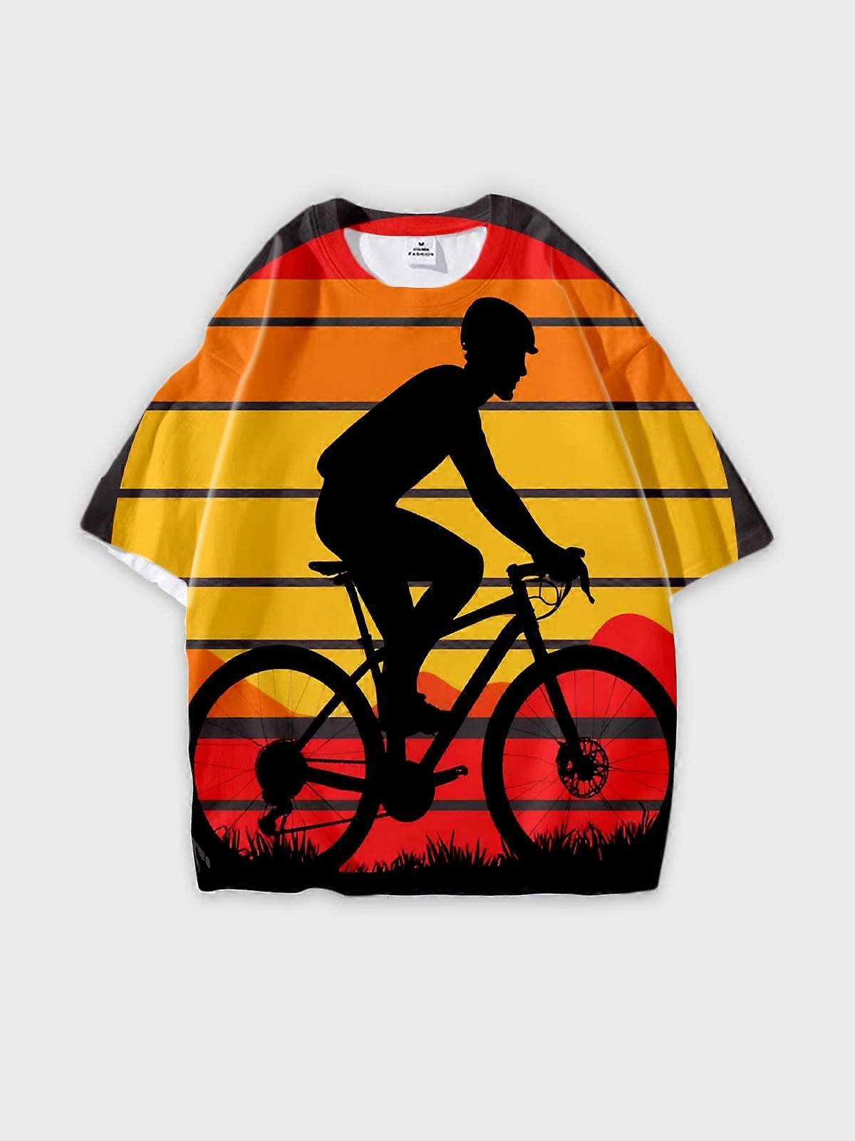 T-Shirt Round Neck, Loose Short Sleeve Pattern Graphic Tee, Unisex Summer Casual Top U2364