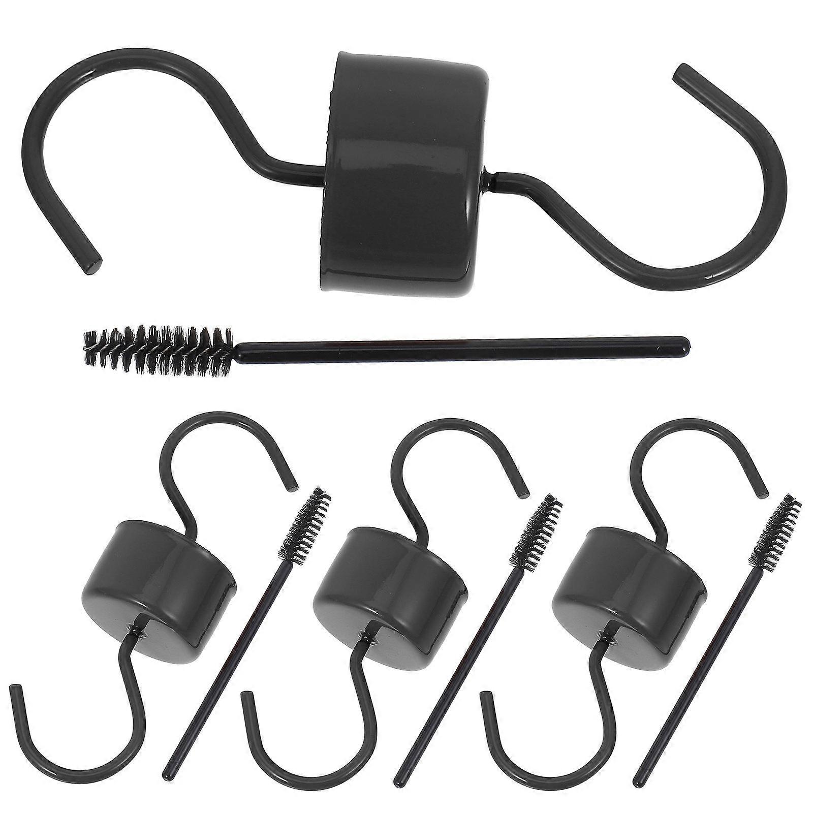 Garden Hook For Bird Feeder Outdoor Use Black Metal 4 Brushes Included