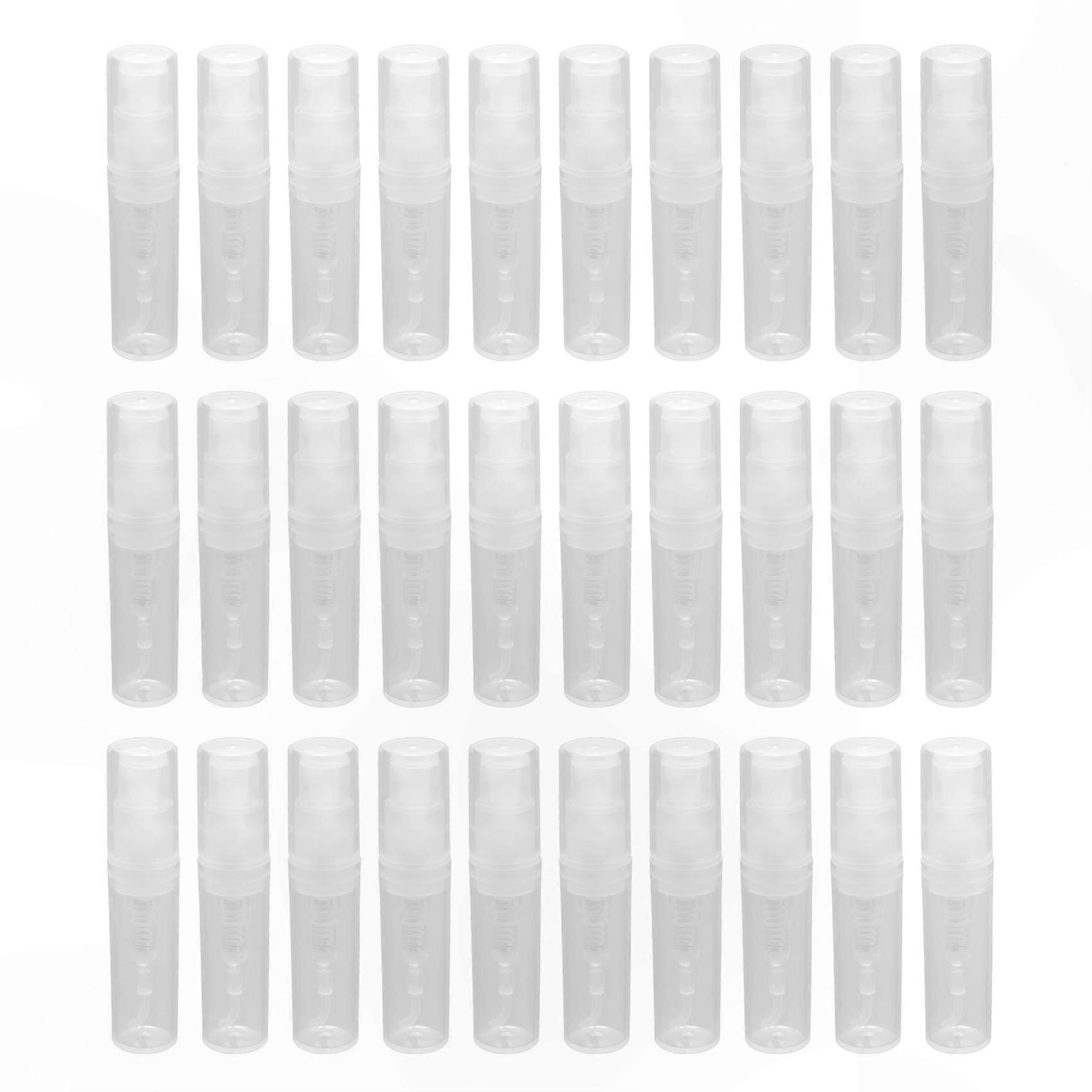 30-Pack 2ml Clear Plastic Atomizer Bottles for Perfume Samples, Travel-Friendly Spray Containers