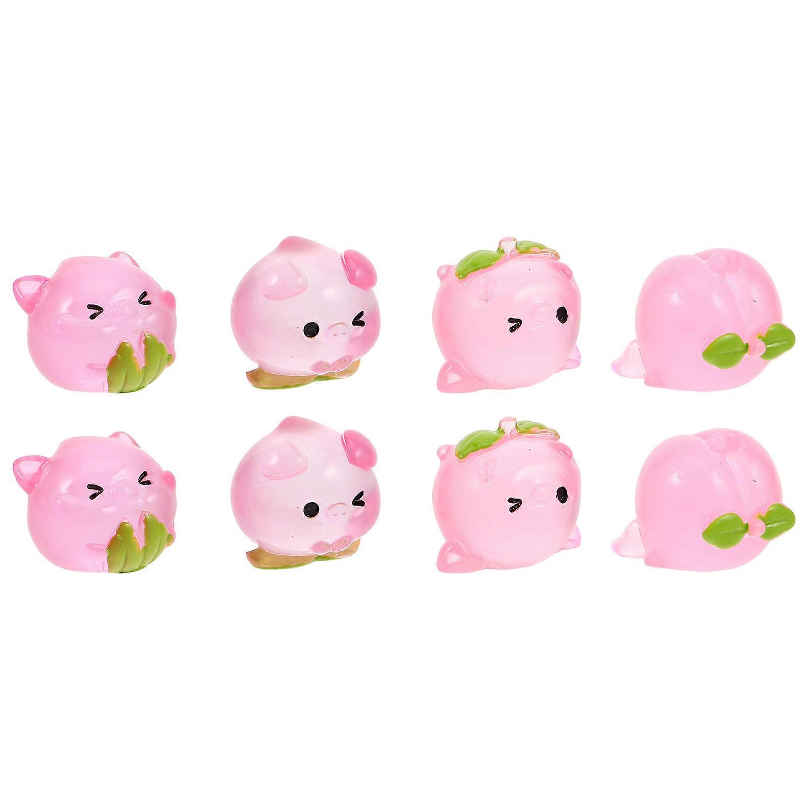 Cute Pig Pink Resin Decor Miniature Craft For Car Interior Desktop Bookshelf Fairy Garden 24Pack