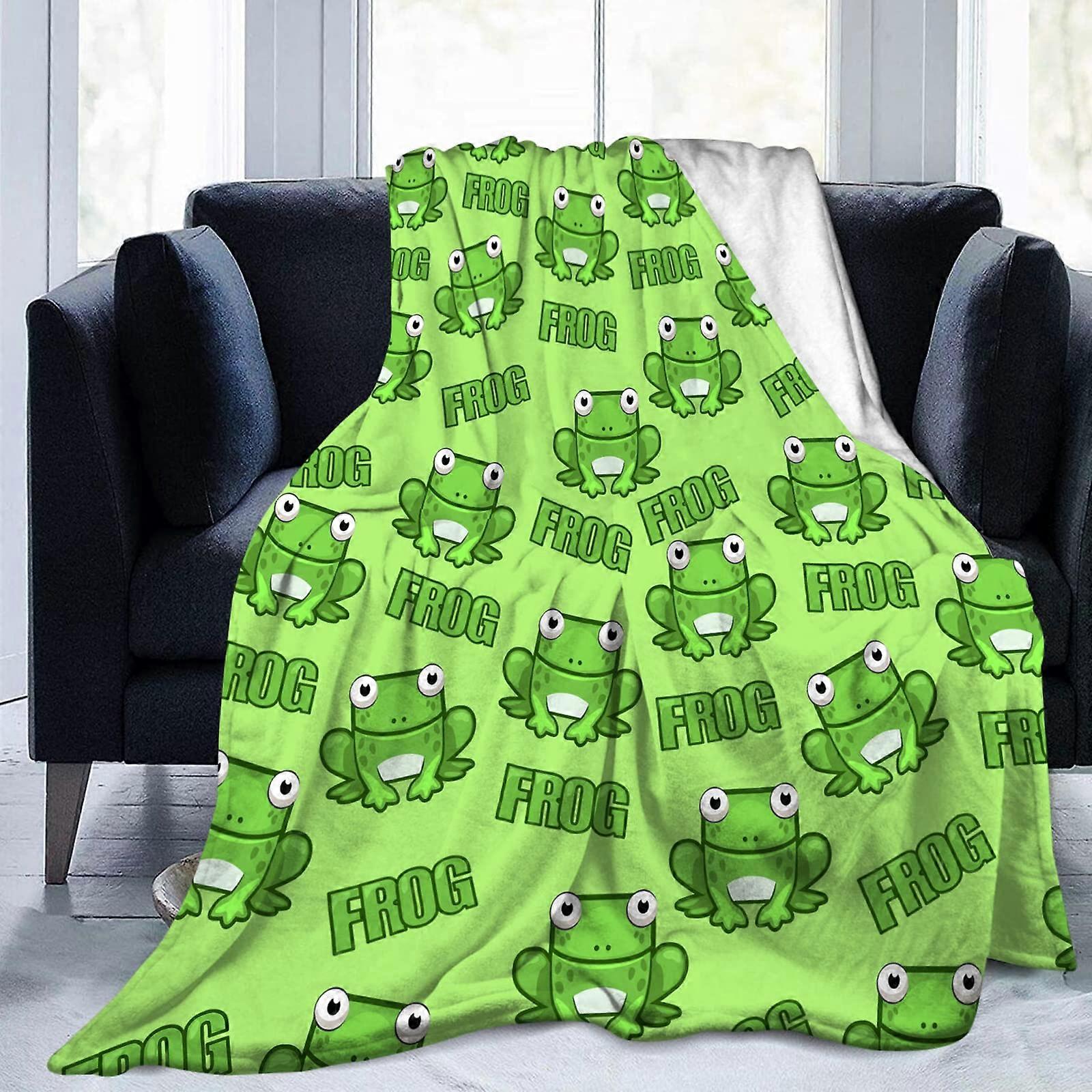 Frog Blanket Adult Flannel Throw Blanket Soft Fluffy For Bed Sofa Couch 100x130 cm (40x50 in) Gift For Christmas
