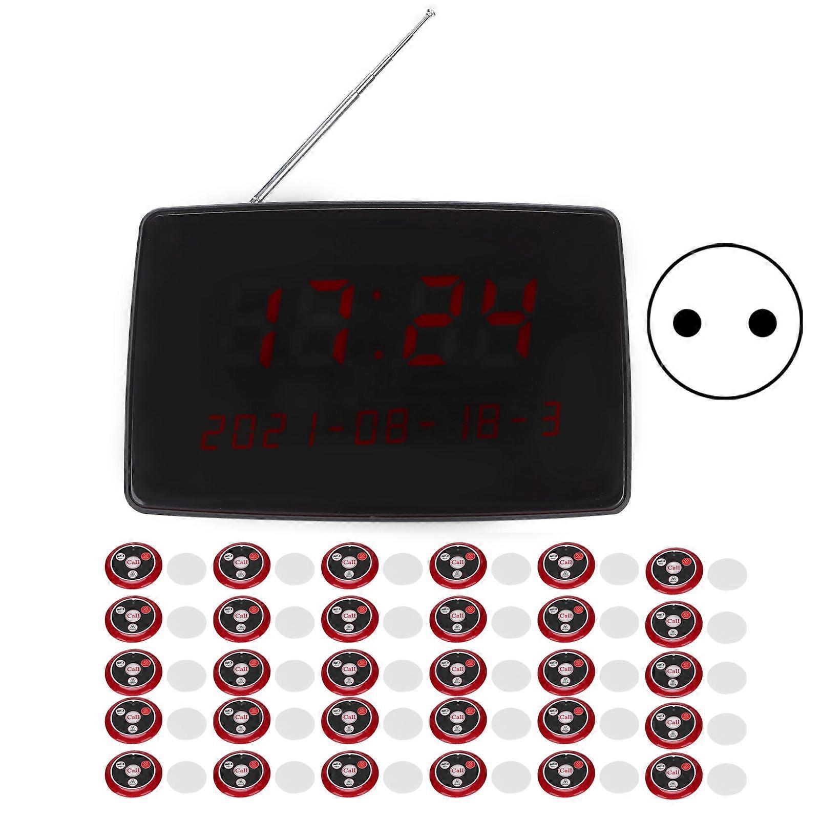 Wireless Calling System with 30 Call Buttons Durable Adjustable Patient Pager EU Plug