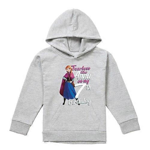 Frozen Childrens/Kids Fearless Like Anna Heather 7th Birthday Pullover Hoodie