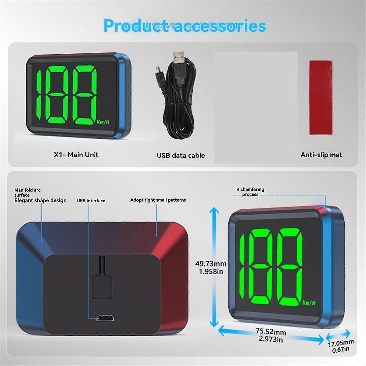 Car GPS HUD Head Up Display Universal Digital Speedometer Projector Km/H Big Font Speed Meter Displa