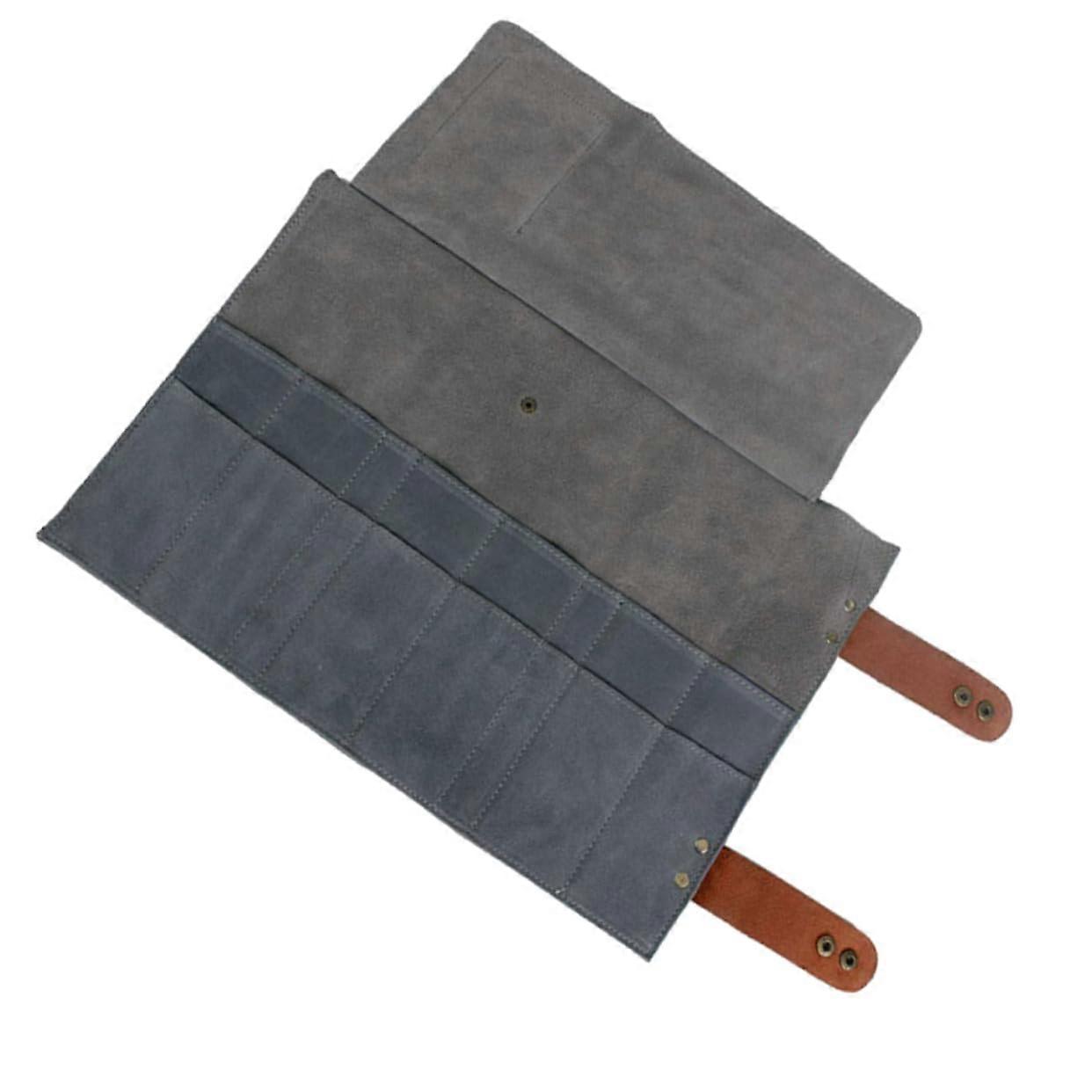 Slots Barber Tools Bag Leather Rolling Case For Scissors And Combs Professional Shear Pouch Hairdressing