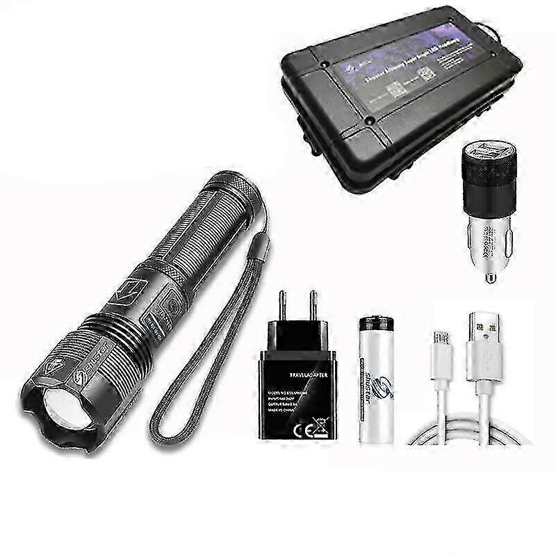 2025 super bright 4 core p70.2 led flashlight with battery display 5 lighting modes for adventure, hiking, camping, hunting