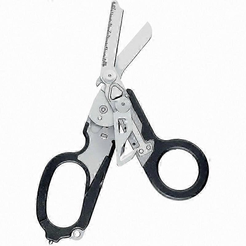 6-in-1 Multifunction Folding Rescue Scissors with Case, Belt Cutter and Glass Breaker, Durable Emergency Tool for Professionals