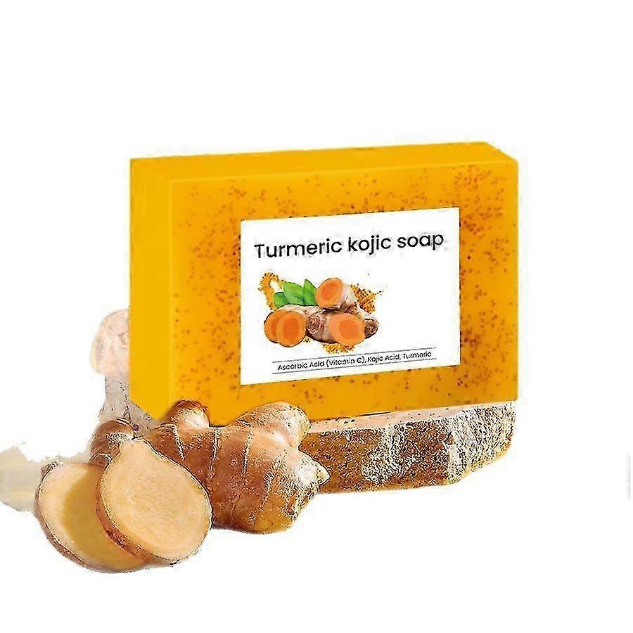 Turmeric Kojic Acid Soap, Lemon Turmeric Handmade Soap, Turmeric Soap Bar for Face & Body, Suitable for All Skin Types