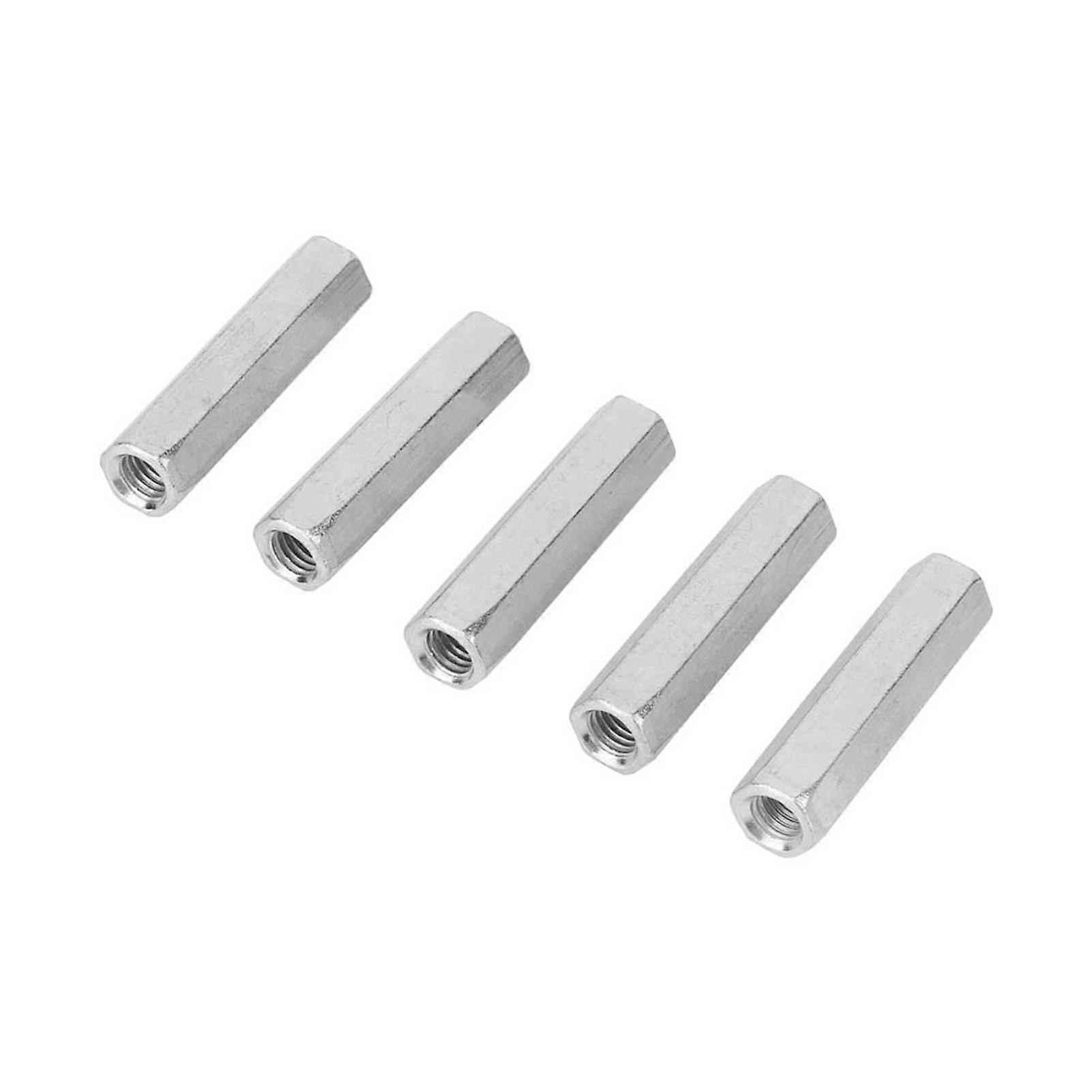 5pcs M8 x 50 Long Shank Hex Socket Nuts Threaded Spacers