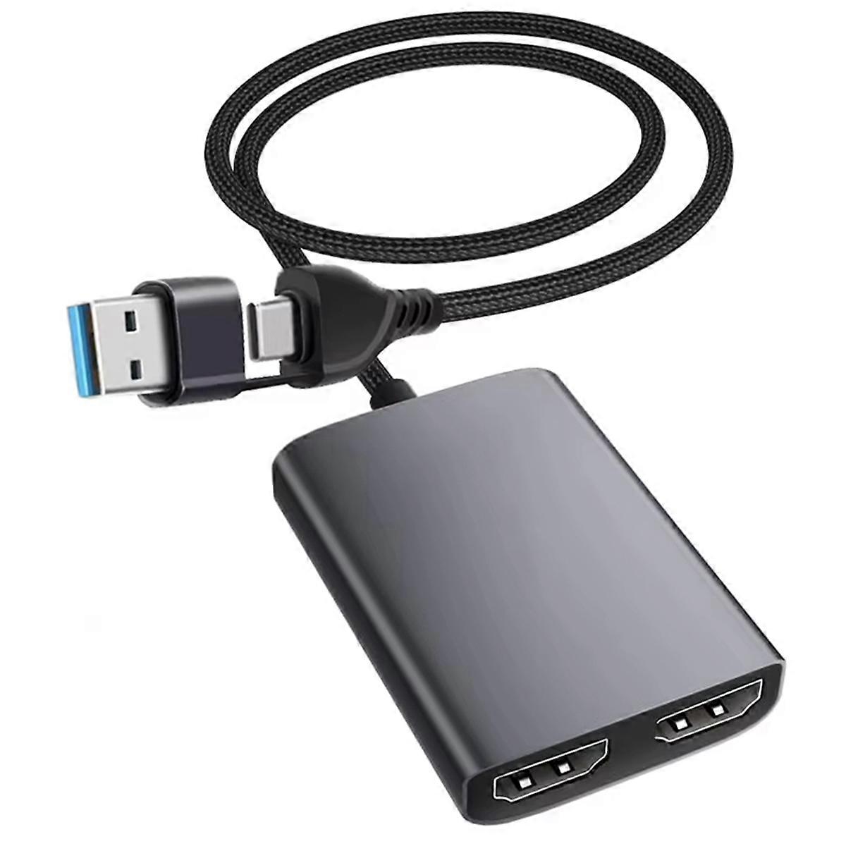 USB 3.0/Type-C to Dual 1080P 60Hz HD Display Adapter for M1 M2
