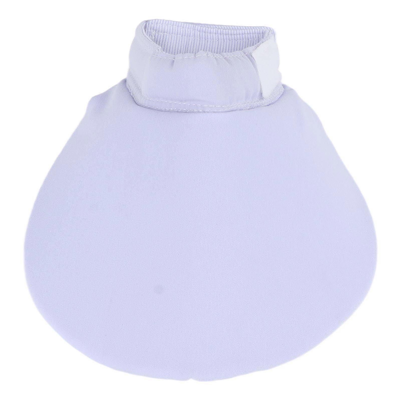 Pet Bib Soft Lightweight Adjustable Prevent Licking Bite Hook and Loop Closure Cat Saliva Towel M Size Light Blue