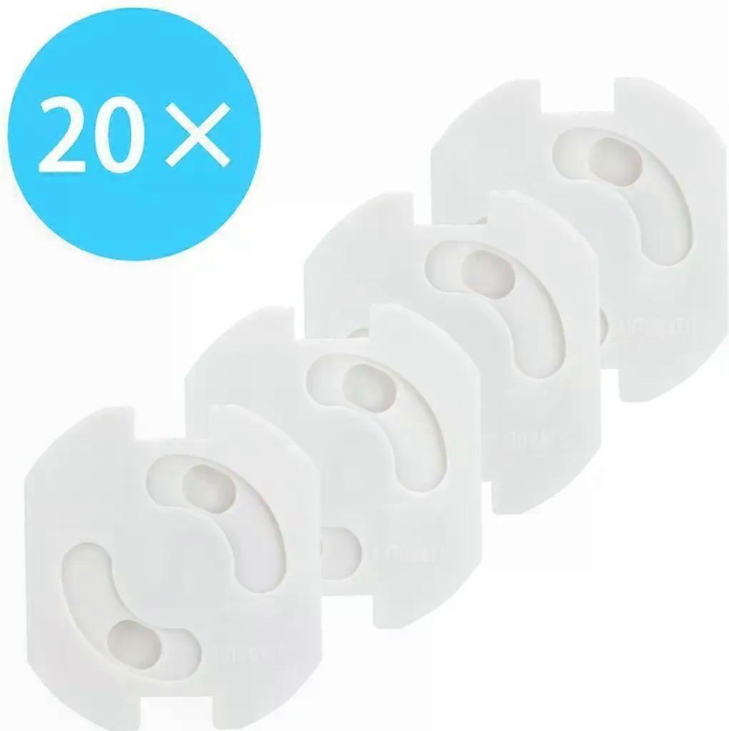 Intirilife adhesive socket cover in WHITE  set of 20 socket protectors for