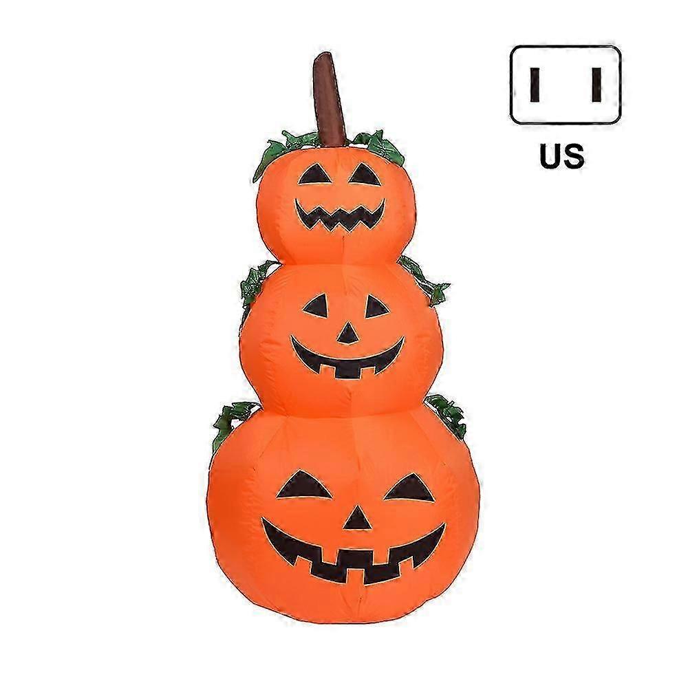 Inflatable 3 Pumpkin Stack Model Outdoor Glowing Halloween Party Props For Home Garden Courtyard Decoration