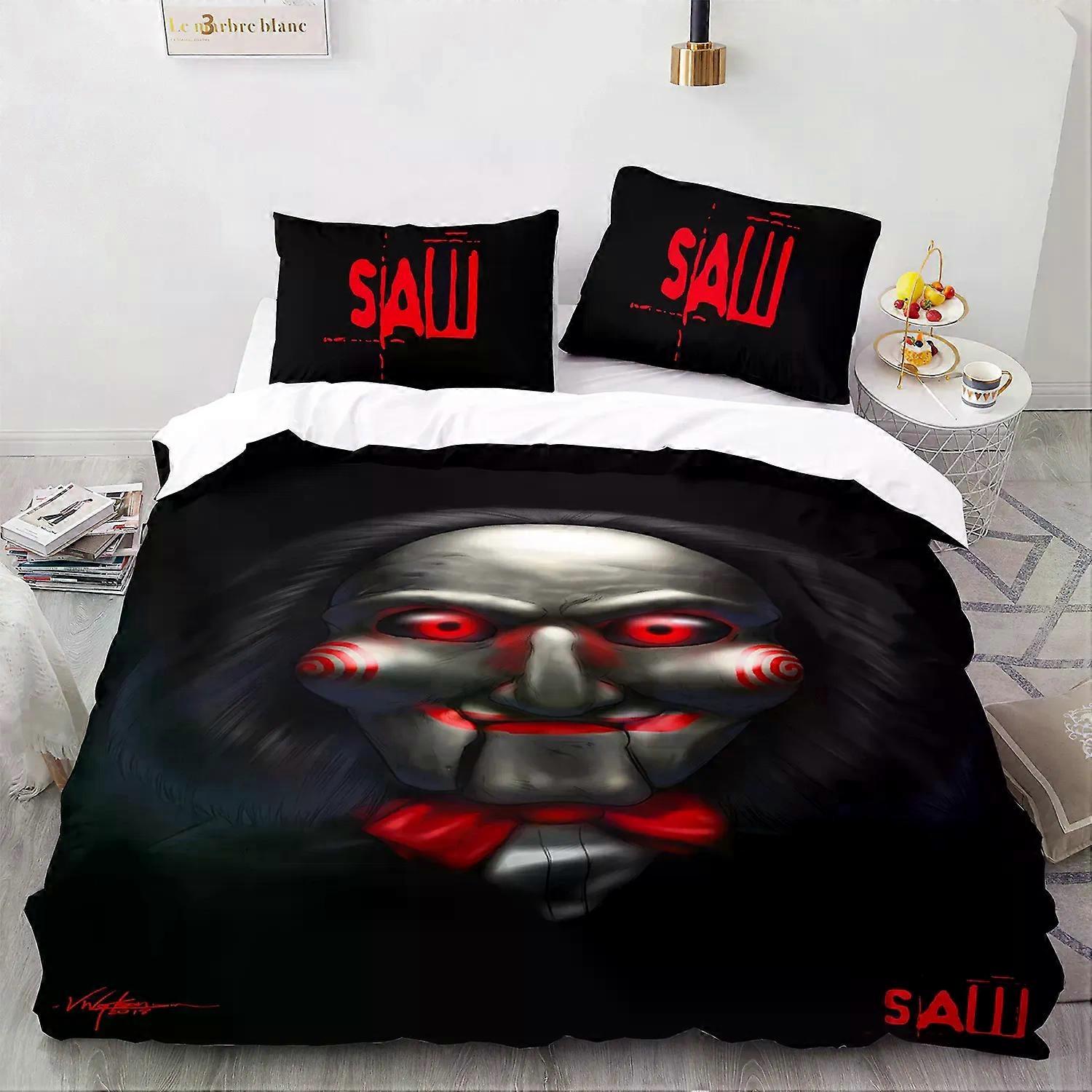 PIN1622 3D-utskrift Motorsåg Skräck Såg Sängkläder Set Påslakan Påslakan Påslakan Örngott Täcke King Queen Size Pojkar Vuxna Sängkläder