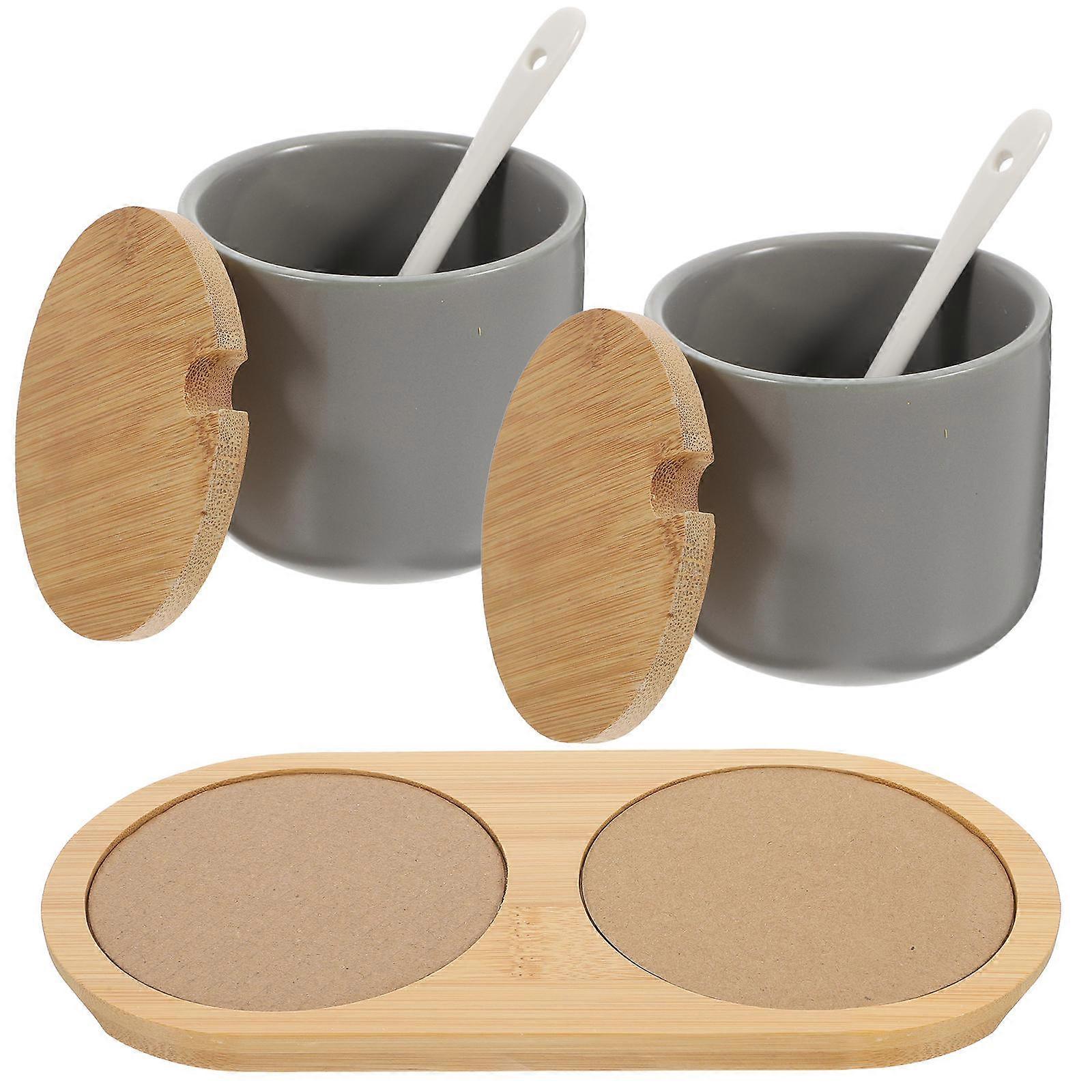 Household Condiment Container Condiment Serving Container Cafe Use Grey 1 Set
