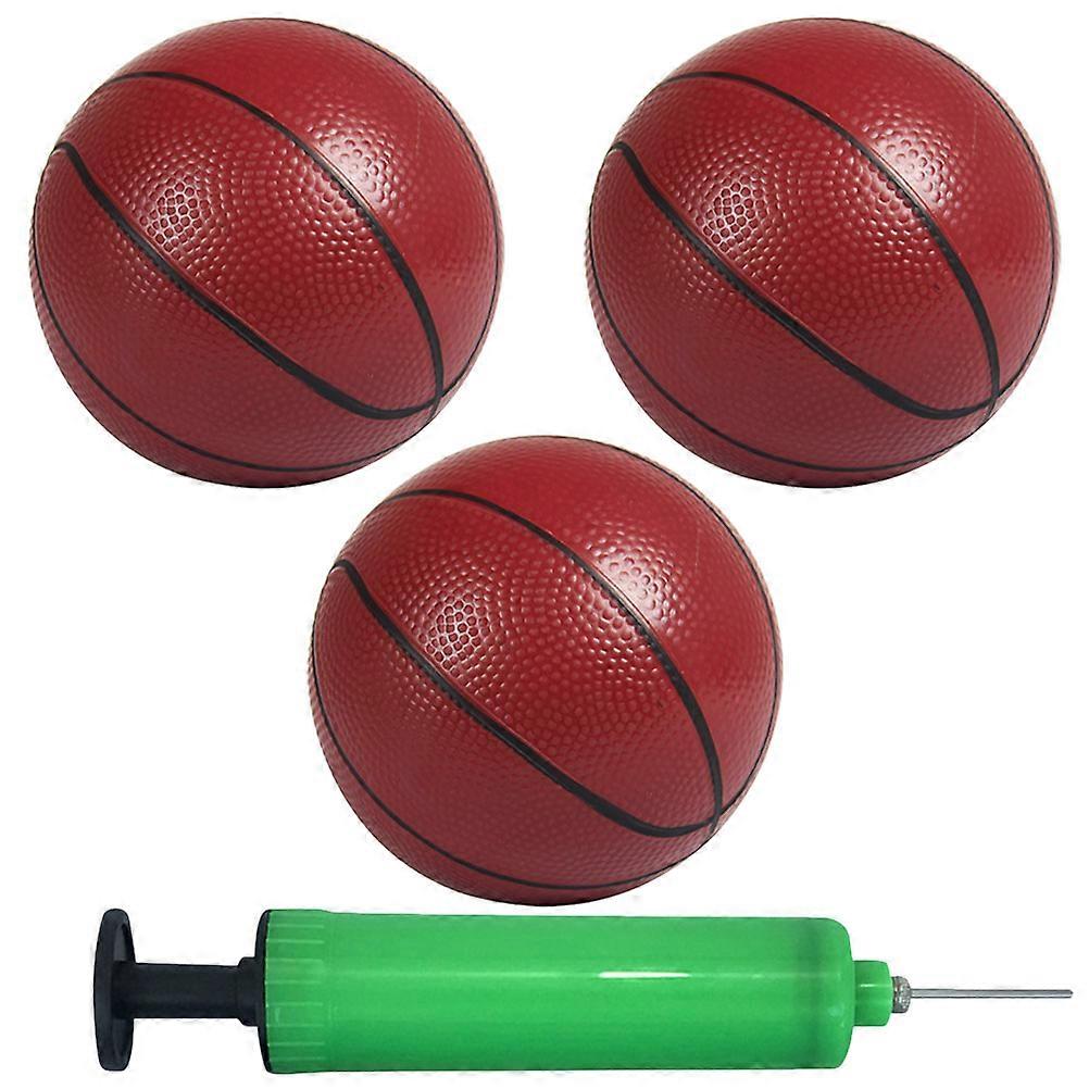 Patting Ball Inflatable Basketball Set for Home Use 3Pcs Coffee Color