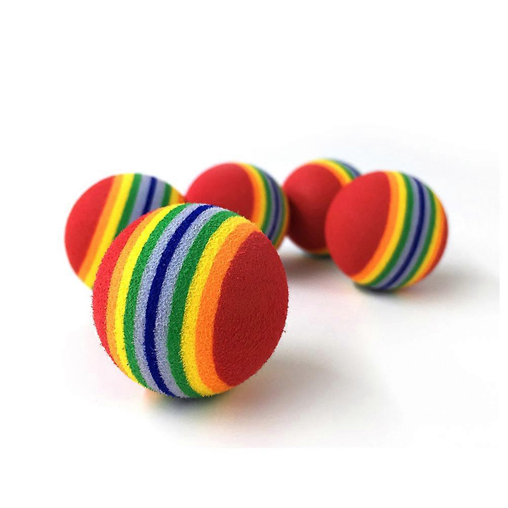 Pet Interactive Toys Eva Rainbow Ball for Chewing 6Pcs Set
