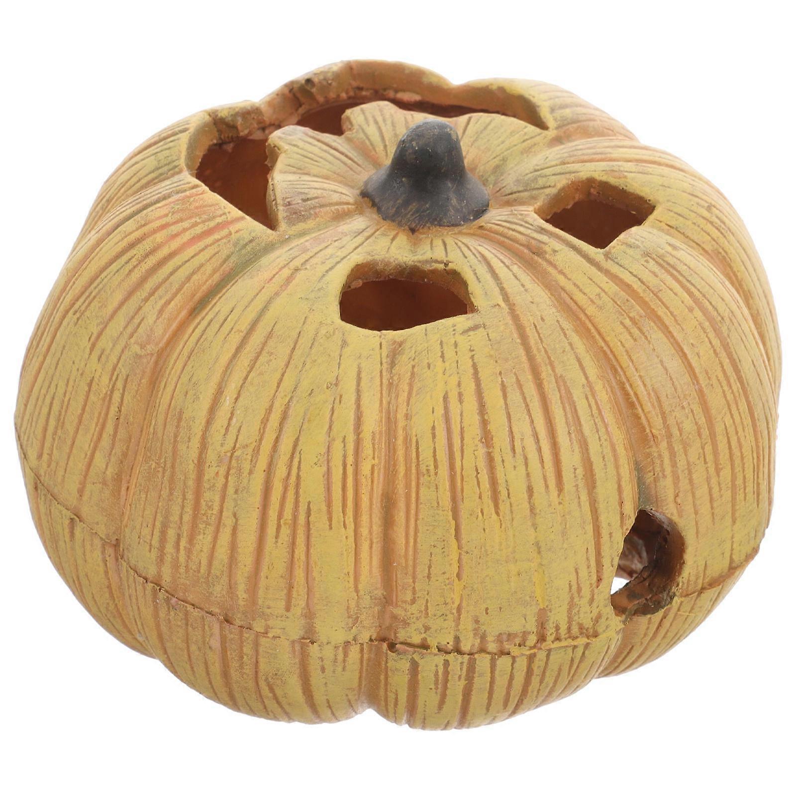 Reptile Pumpkin Cave Resin Hideout for 2Pcs Turtle Lizard Shelter