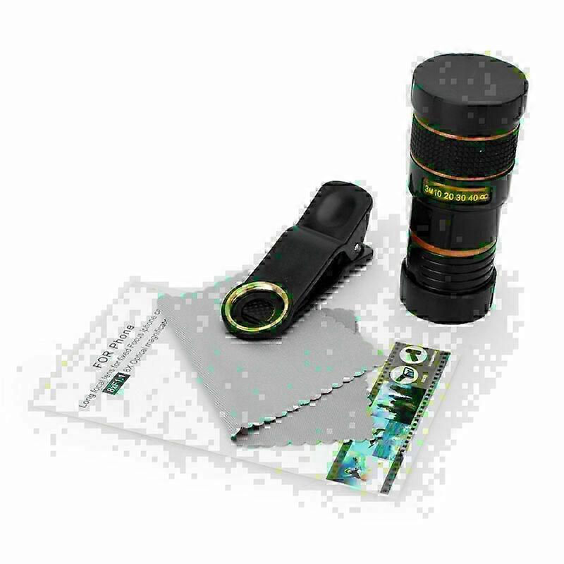 HD 12x Optical Zoom Clip On Camera Lens Phone Telescope For Universal Mobile Phone-