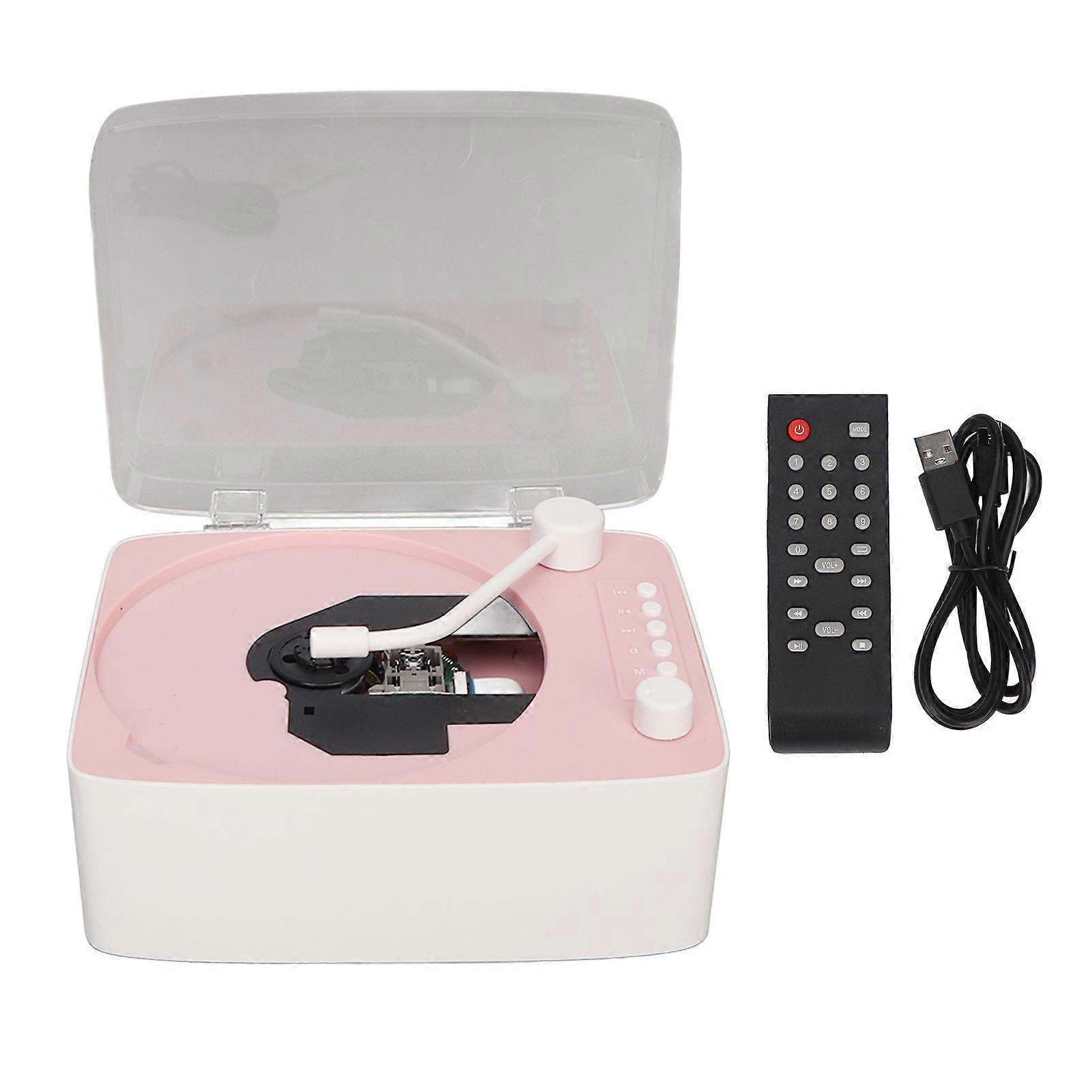 Bluetooth CD Player HiFi Sound Speaker Supports AUX USB CD Music Player with Remote Control Dust Cover for Home Kids